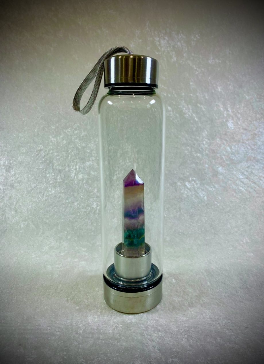 Violet Green Fluorite Crystal Bottle 1